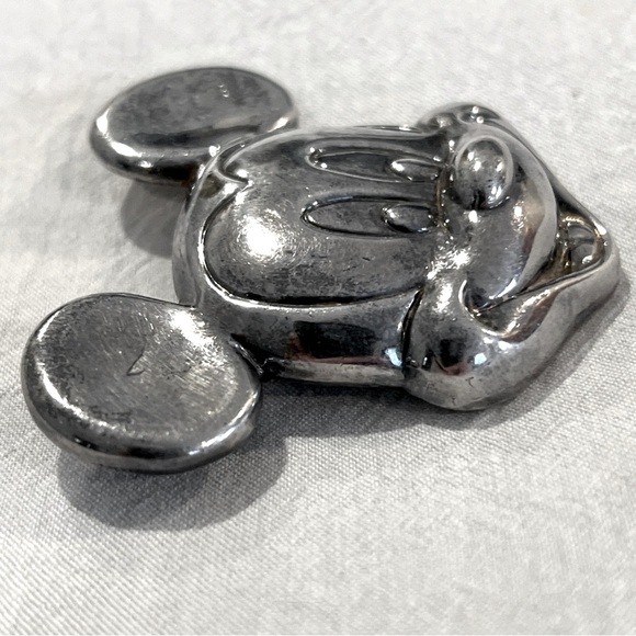 LAST CALL: Vintage 1980s STERLING Disney MICKEY MOUSE Pin Pendant Necklace 2-1/4 - Picture 3 of 6